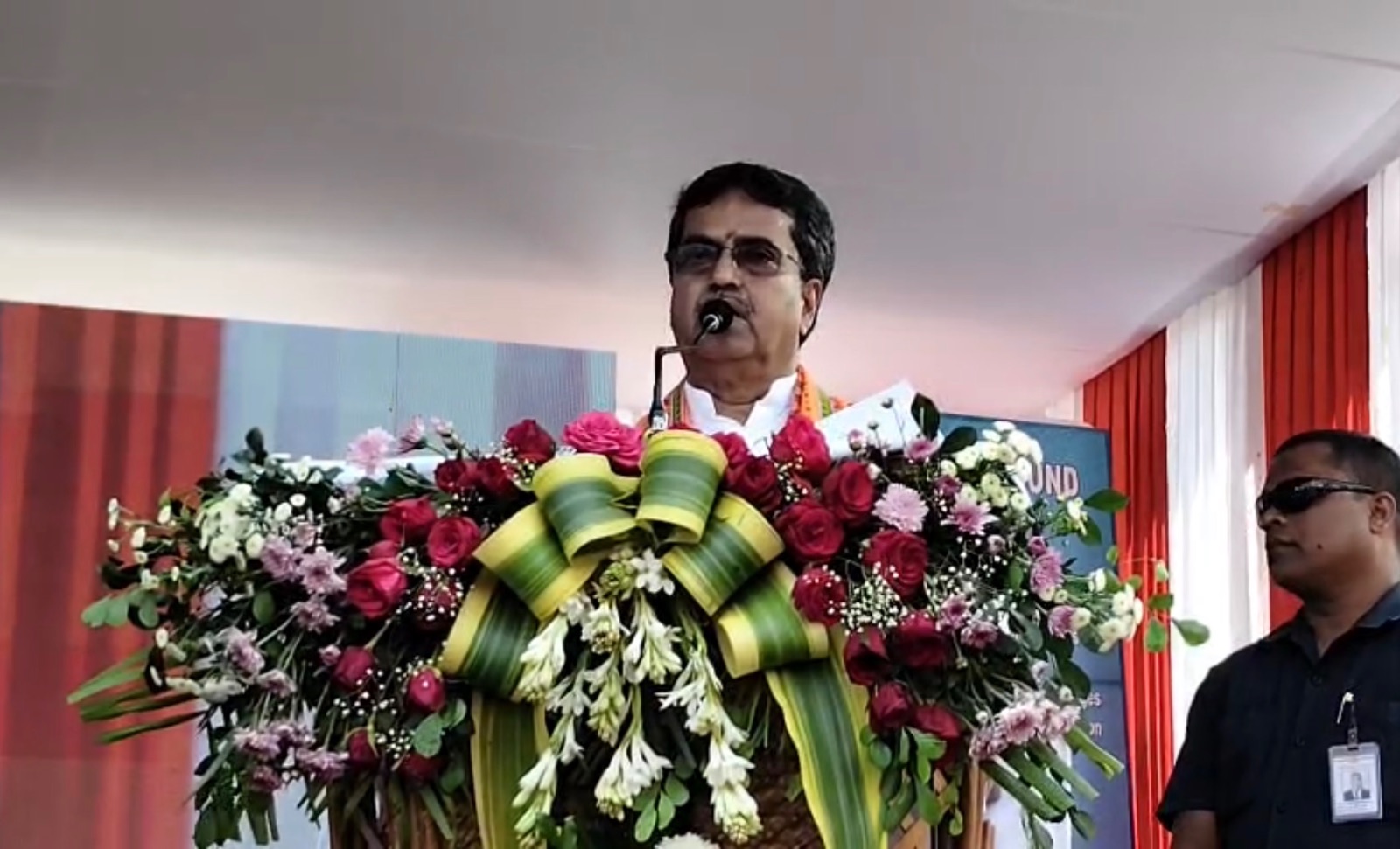 Chief Minister Dr Manik Saha addresses the gathering during the launch of TSECL’s underground cabling projects in Agartala.