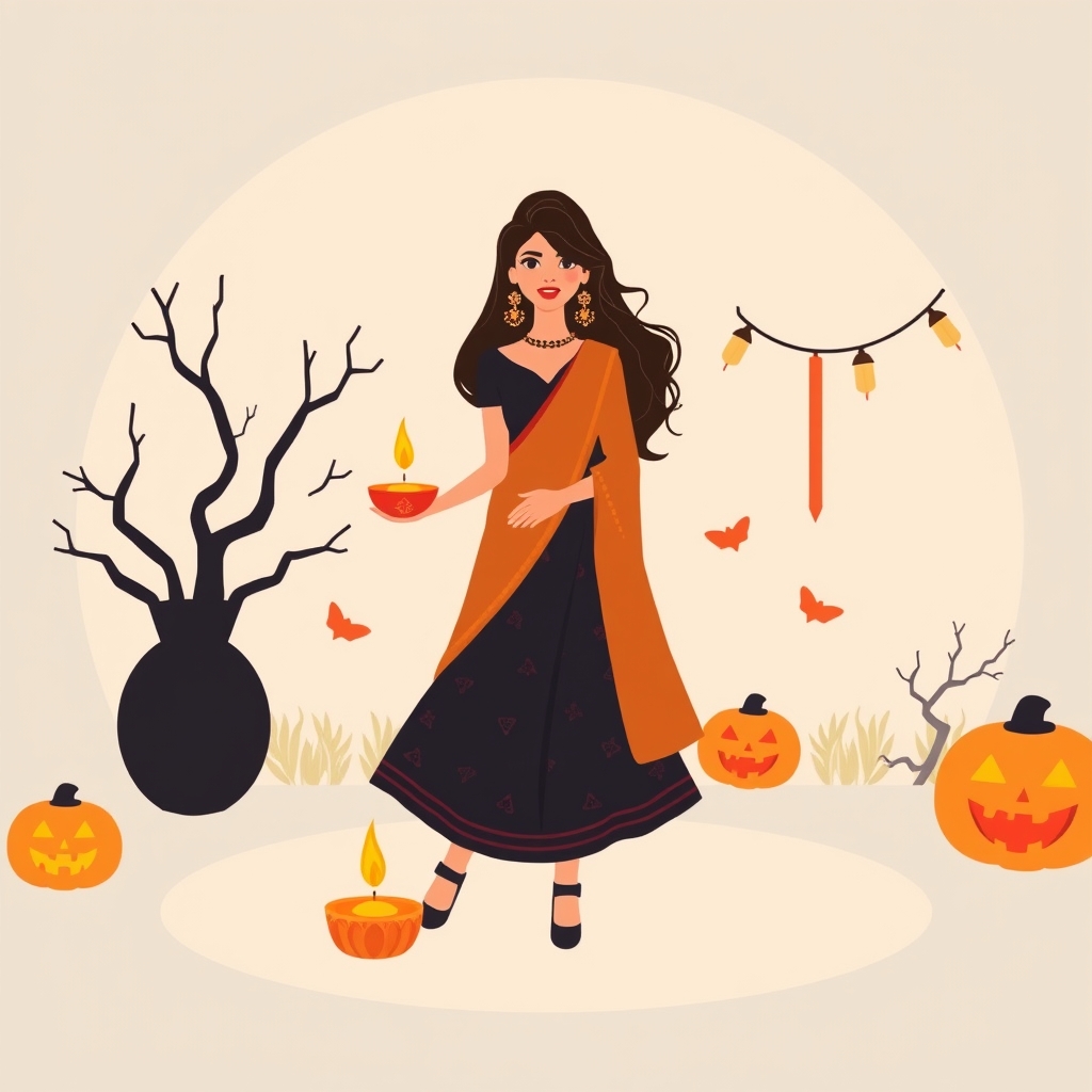 Actor Priyanka Chopra Combines Diwali And Halloween Celebrations