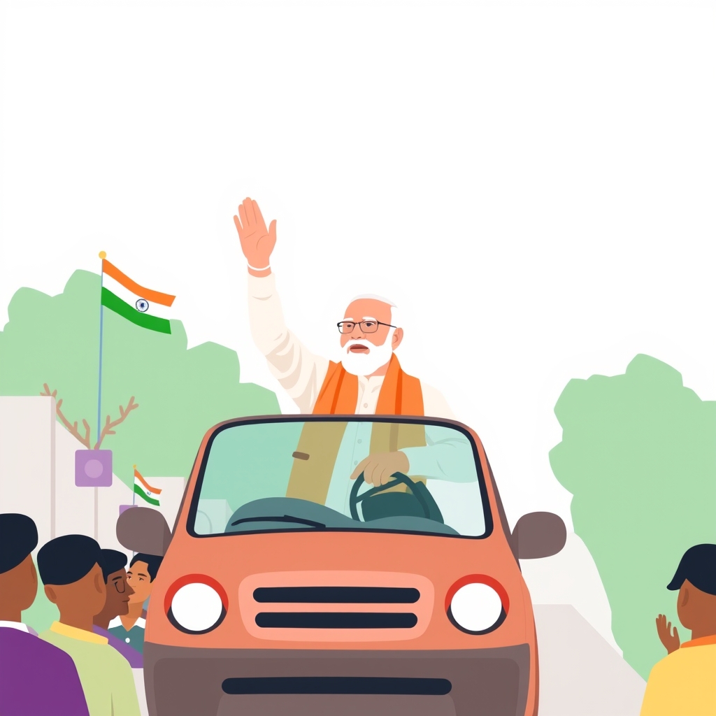 Prime Minister Narendra Modi Holds Roadshow During Gujarat Visit